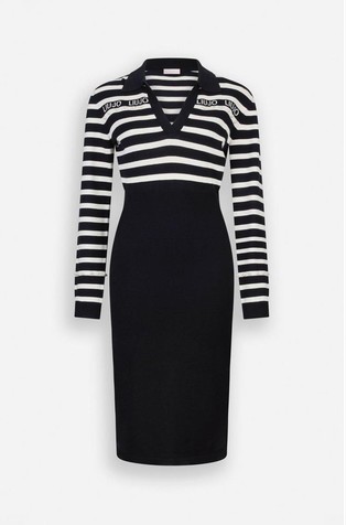 Pletena haljina od mješavine viskoze s prugama