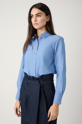 Straight fit košulja od mješavine pamuka