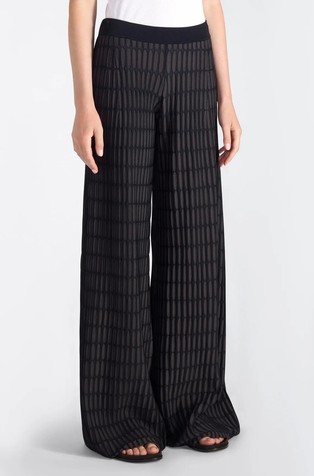 Palazzo trousers with geometric relief pattern