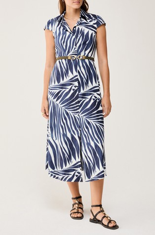 Midi shirt dress with pattern