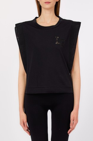 Pamučna majica s mrežastim detaljima