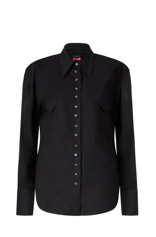 Slim fit košulja s trakama za vezanje straga