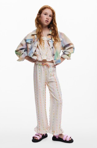 Denim jakna s tie-dye uzorkom