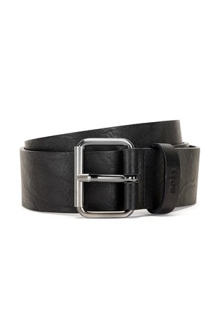 Roller-buckle belt in Italian leather