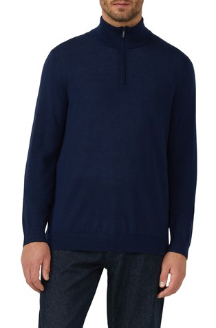 Pleten pulover od merino vune s djelomičnim patentnim zatvaračem