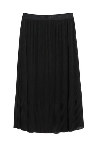 Plissé Tulle midi skirt