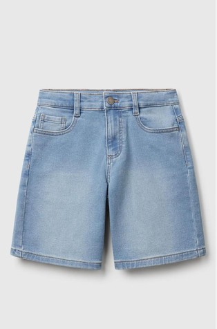 Straight Bermuda shorts in stretch denim