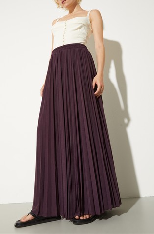 Pleated jersey circle skirt