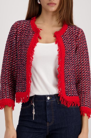 Kardigan od tvida s resicama