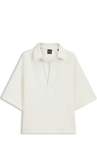 Loose fit polo majica od scuba jerseya