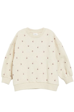 Oversized pulover s izvezenim cvjetovima