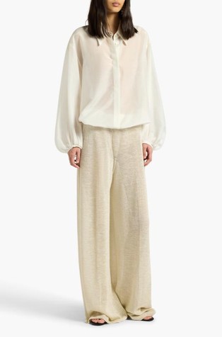 Cotton and silk blend voile blouse