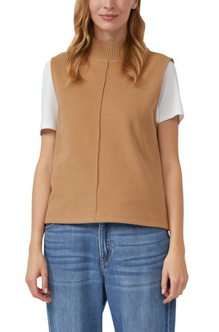 Pleten prsluk s povišenim ovratnikom