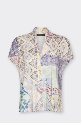 Printed viscose T-shirt