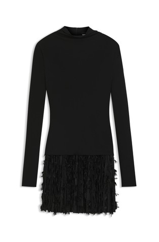 Jersey haljina s resastim plisiranim naborima