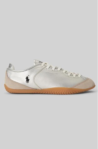 Dani Metallic Leather and Suede Trainer