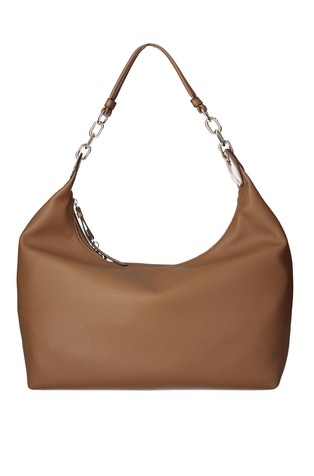 Faux-leather hobo bag