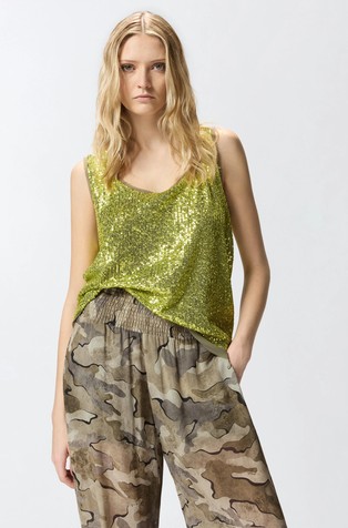 Fully sequinned vest top