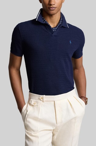 Pletena polo majica od pamuka i lana