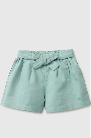Linen blend shorts with sash