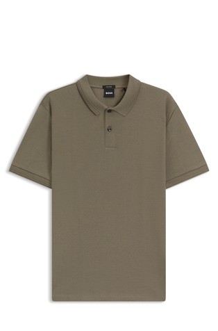 Pamučna polo majica sa strukturiranim uzorkom riblje kosti