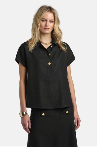 Linen short-sleeved shirt