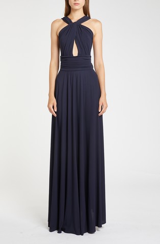 Duga jersey haljina s prekriženim dizajnom