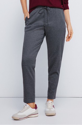 Hlače s podesivom vezicom i uzorkom riblje kosti