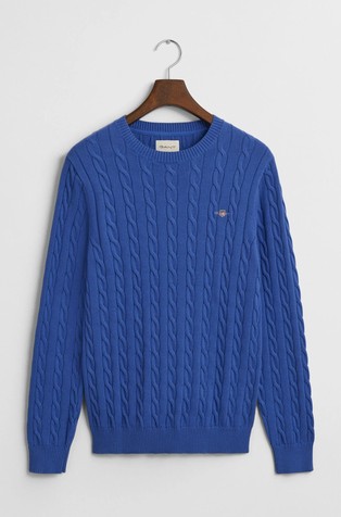 Cotton Cable Knit Crew Neck Sweater