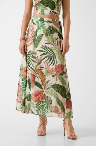 Duga suknja na preklop s cvjetnim uzorkom