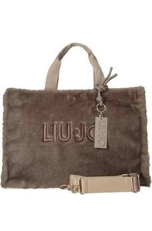 Large furry tote bag