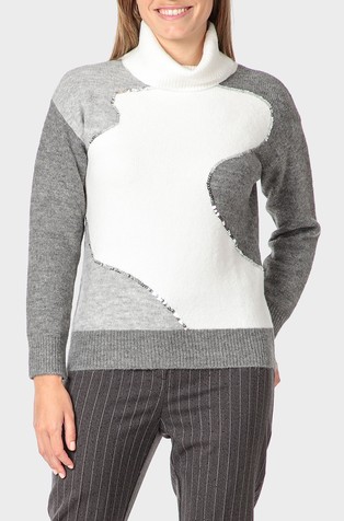 Rhinestone intarsia sweater