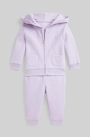 Prošiven pamučni 2-dijelni komplet pulovera s kapuljačom i donjeg dijela trenirke