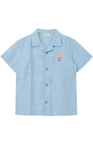 Striped cotton shirt with embroidery
