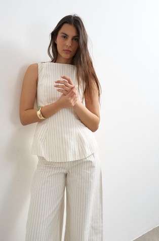 TSPARA prugasta pamučna bluza bez rukava