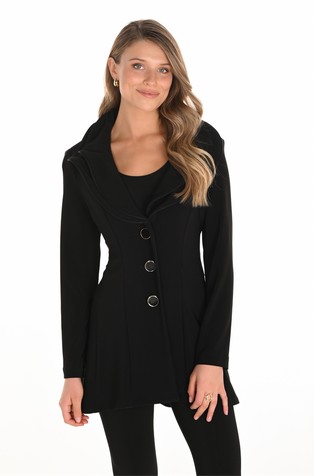 Single-breasted blazer with shawl collar