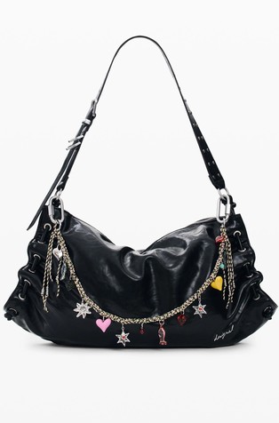 Torbica s višebojnim privjescima