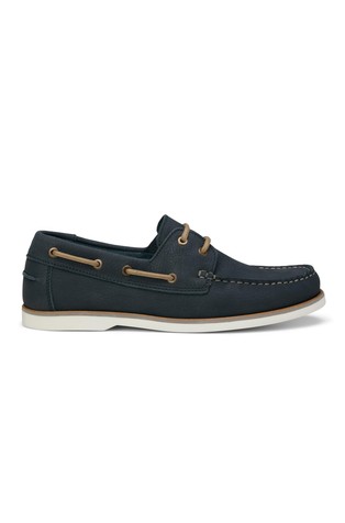 Leather boat shoe