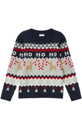 Pleten pulover s božićnim motivima