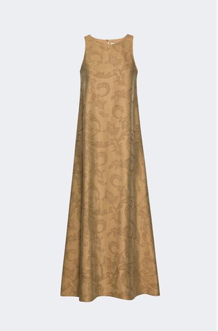 Midi sleeveless dress in viscose-blend