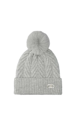 Pletena kapa s pomponom i šljokicama