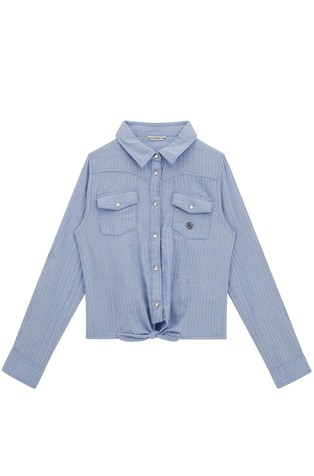 Prugasta košulja s mašnom