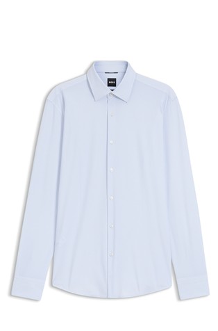 Slim fit košulja od performance-stretch jerseya s uzorkom