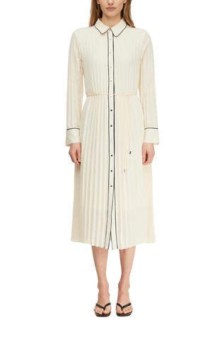 Pleated shirt dress with contrasting details