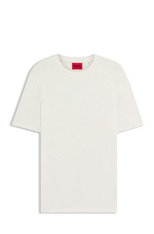 Slim-fit T-shirt in lyocell-linen blend