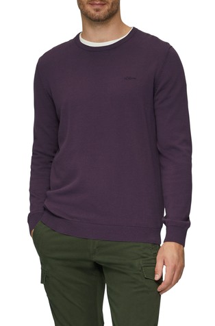 Knitted jumper with logo embroidery