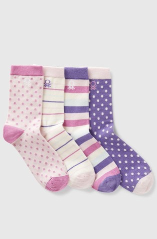 Paket od 4 para čarapa s uzorkom