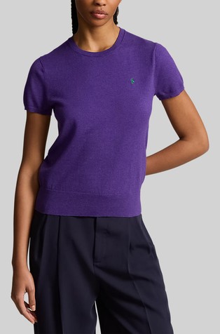 Pletena majica kratkih rukava od mješavine pamuka