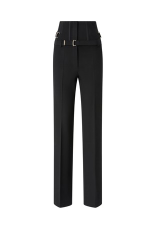 Hlače s povišenim umetkom u struku i remenčićima