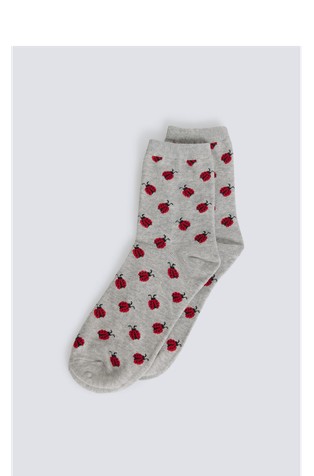 Ladybug print long sock